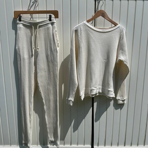 Baserange Basic Sweatshirt + Sweatpants Set Off White Small $268 Organic Cotton - Picture 7 of 16